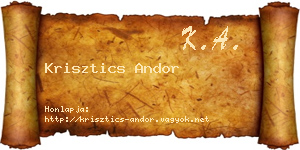 Krisztics Andor névjegykártya